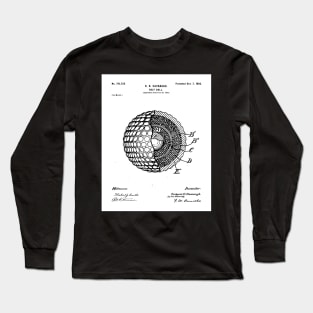 Golf Ball Patent - Golfer Art - Black And White Long Sleeve T-Shirt